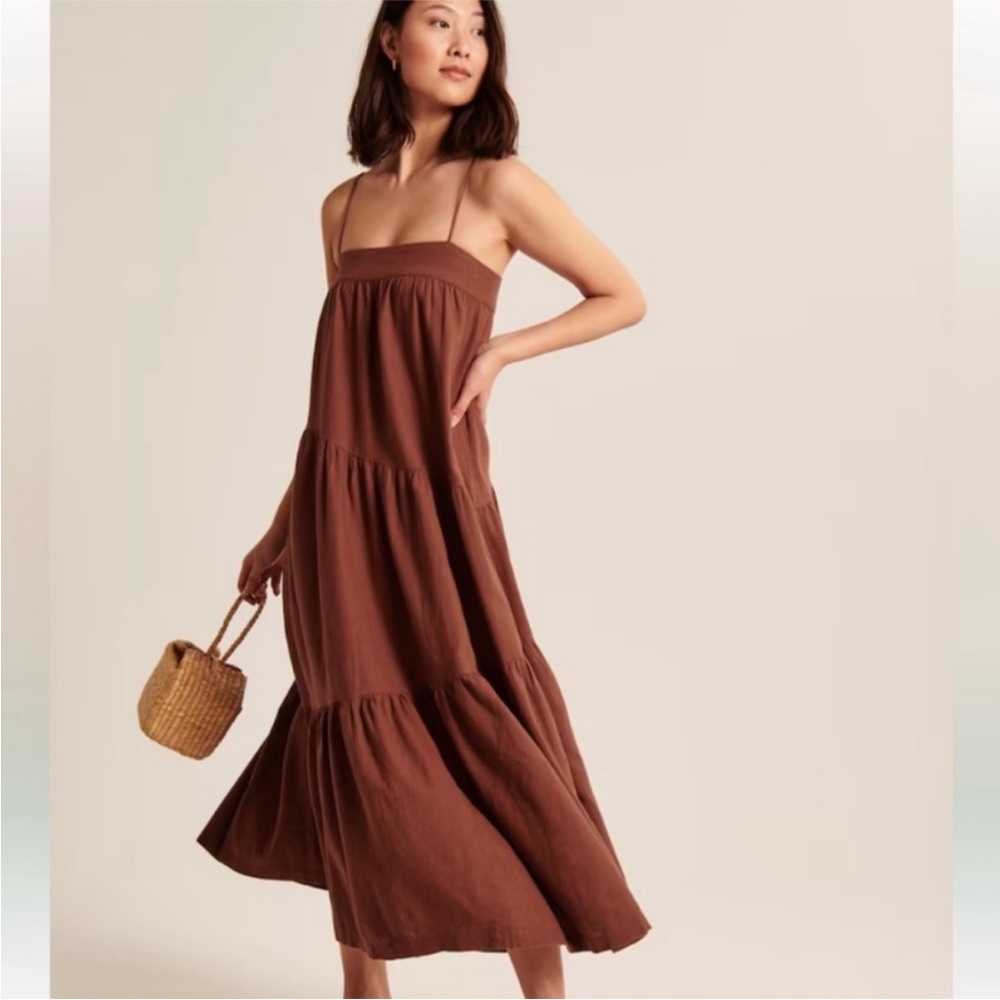 Abercrombie Asymmetrical Tiered Maxi Dress